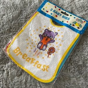 Vintage 3 Pack Baby Bibs Terry Cloth Retro NEW